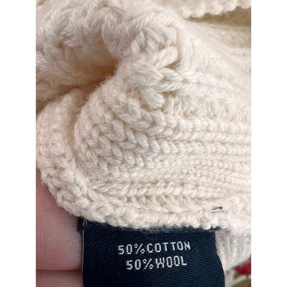 525 America Cream and Light Pink Wool Cotton Waffle Knit Sweater Size M - Picture 6 of 9